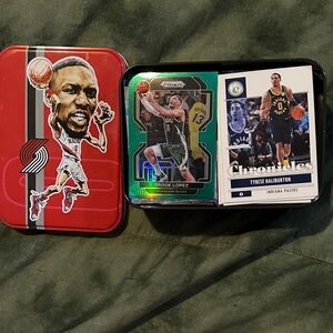 Basketball Card Collection with Tin